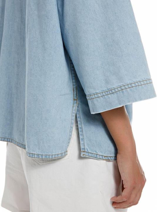 Immagine prodotto Replay Camicia in Denim di Lino e Tencel (L)