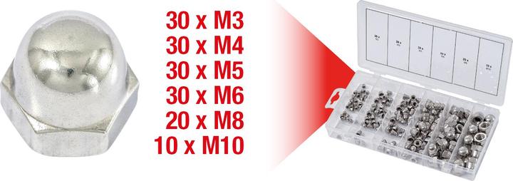 Produktbild KS Tools Sortiment Edelstahl-Muttern