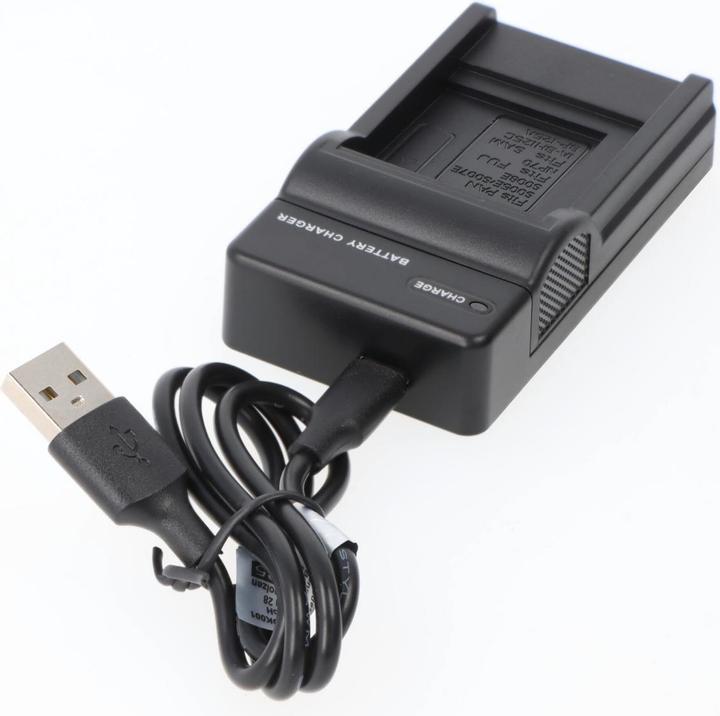Produktbild AccuCell USB Ladegerät Panasonic CGA-S005, S005E, S007, S008, Fuji NP-70, DB-60, DB-70 (Kamera Akku Ladegerät)