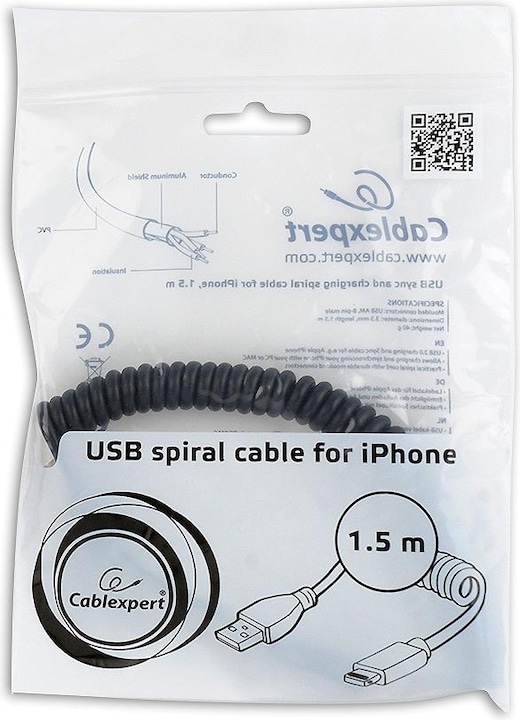 Actual product image Gembird USB A – Lightning (1.50 m, USB 2.0)