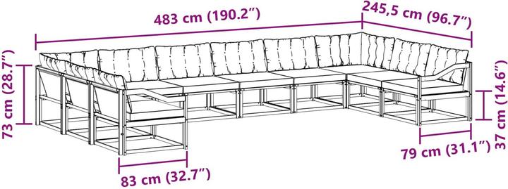Produktbild vidaXL Outdoor-Sofa