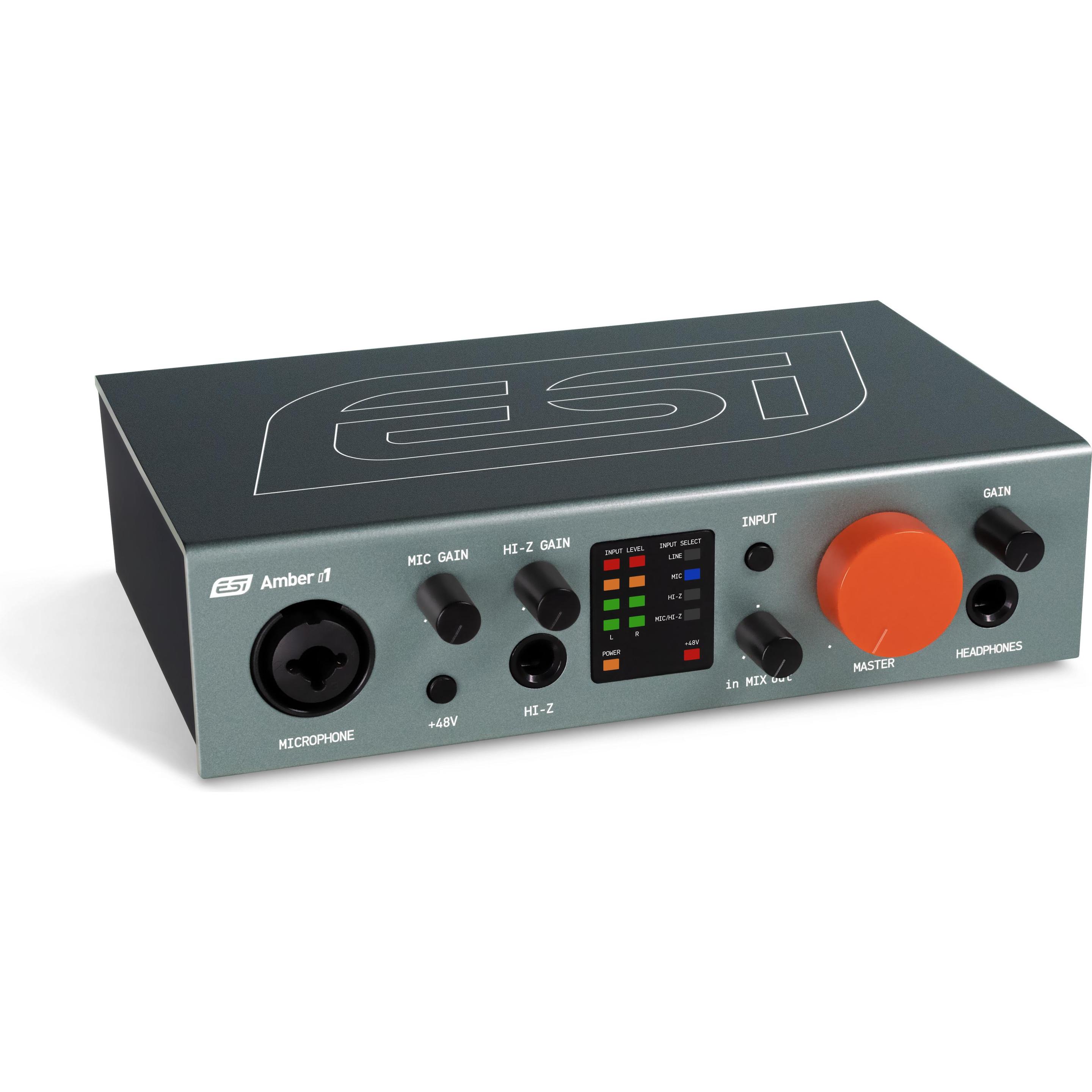 ESI Amber i1 / USB-C Audio Interface 24-BIT w/ 2 Inputs / 2 Outputs (USB), Audio Interface, Orange, Grau