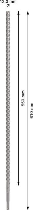 Produktbild Bosch Zubehör PRO SDS plus-5X Hammerbohrer, 12 x 550 x 610 mm (12 Millimeter)