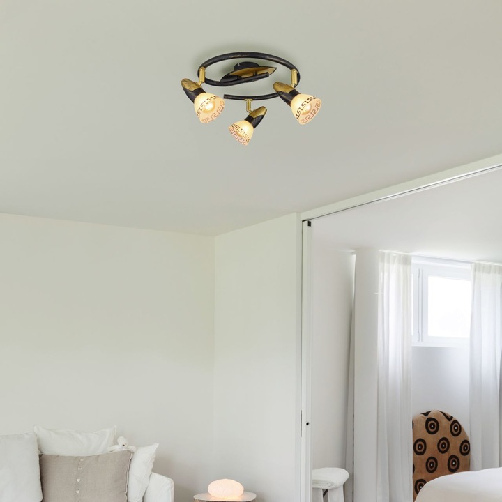 Produktbild Globo Strahler NOVARA, gold patiniert, 5449-3 (E14)