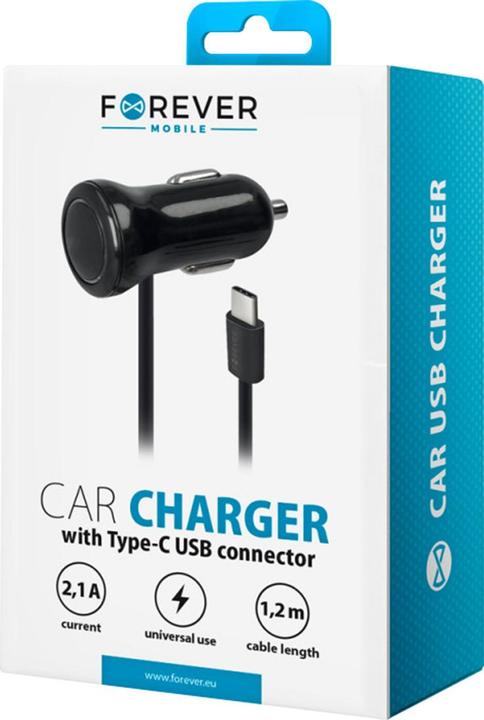 Actual product image Forever Cigarette Lighter Car Charger, 2.1A USB Type C