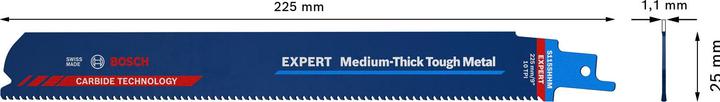 Produktbild Bosch Professional Zubehör EXPERT ‘Medium-Thick Tough Metal’ S 1155 HHM Säbelsägeblatt, 3 Stück