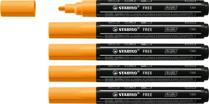 Produktbild STABILO FREE Acrylic Acrylmaker (Orange, 3 mm, 5 x)