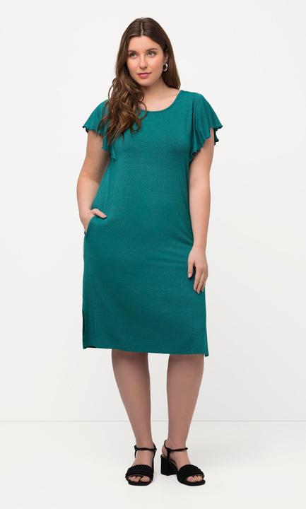 Image du produit Ulla Popken Robe midi, rayures scintillantes, col rond, manches courtes papillon (54)