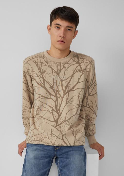 Produktbild s.Oliver Sweatshirt Leichtes Sweatshirt mit All-over-Print und Logo (S)