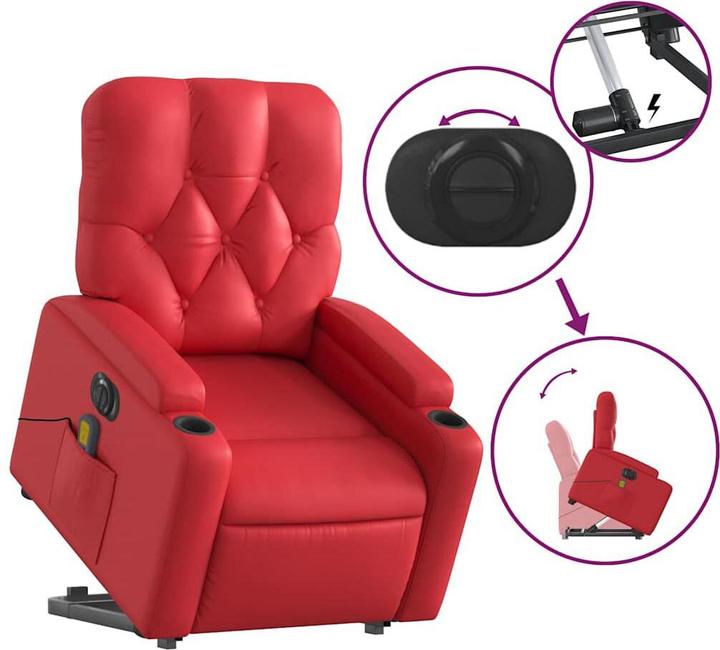 Produktbild vidaXL Massagesessel mit Aufstehhilfe Elektrisch Kunstleder