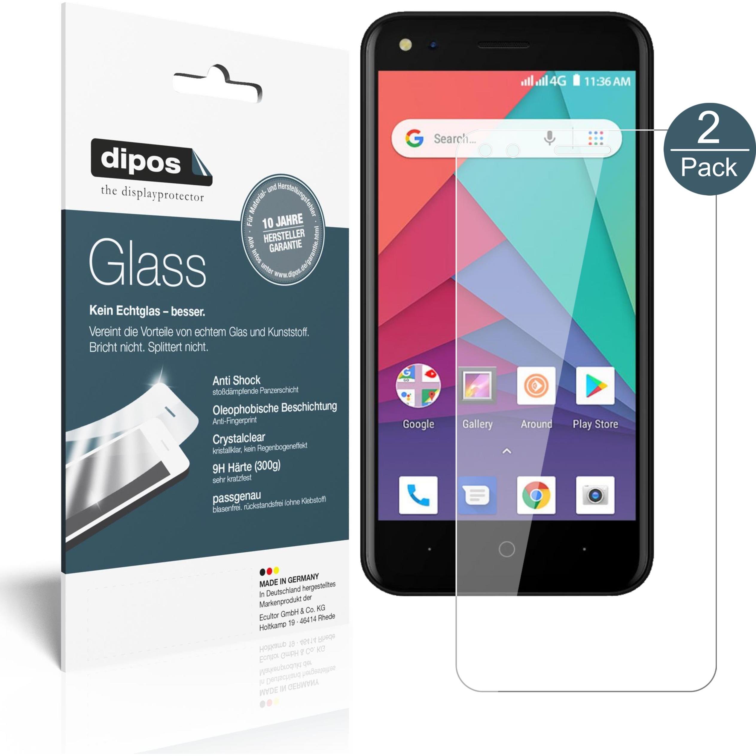 Dipos Displayschutz Anti-Shock (2 Stück, Micromax Bharat Go), Smartphone Schutzfolie, Transparent