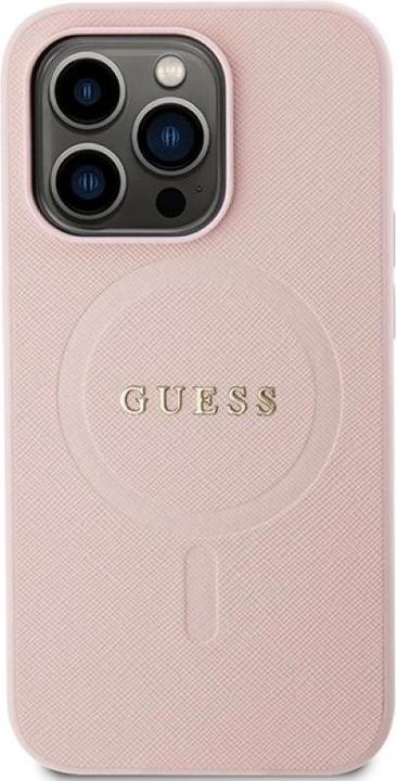 Actual product image Guess GUHMP13LPSAHMCP iPhone 13 Pro / 13 6.1" różowy/pink hardcase Saffiano MagSafe (Apple iPhone 13, Apple iPhone 13 Pro)