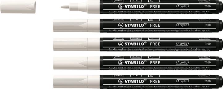Produktbild STABILO FREE Acrylic Acrylmaker (Black, White, 2 mm, 5 x)