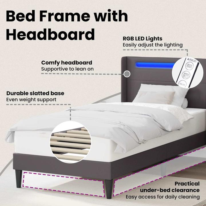 Actual product image vidaXL Modernes Bett (90 x 200 cm)