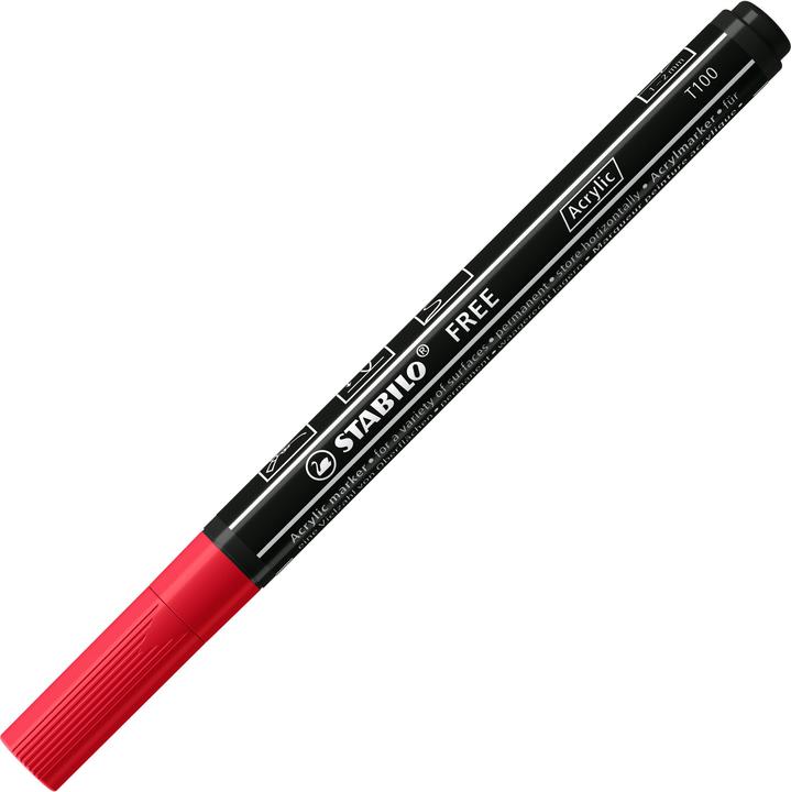 Produktbild STABILO FREE Acrylic Acrylmaker (Black, Red, 2 mm, 5 x)