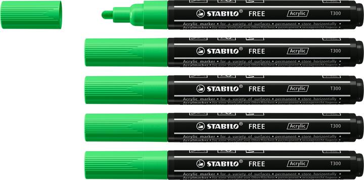 Produktbild STABILO FREE Acrylic Acrylmaker (Schwarz, Laubgrün, 3 mm, 5 x)