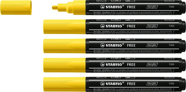 Produktbild STABILO FREE Acrylic Acrylmaker (Gelb, 3 mm, 5 x)