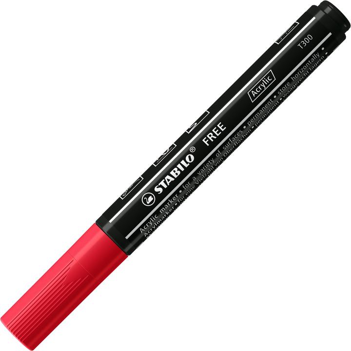 Produktbild STABILO FREE Acrylic Acrylmaker (Black, Red, 3 mm, 5 x)