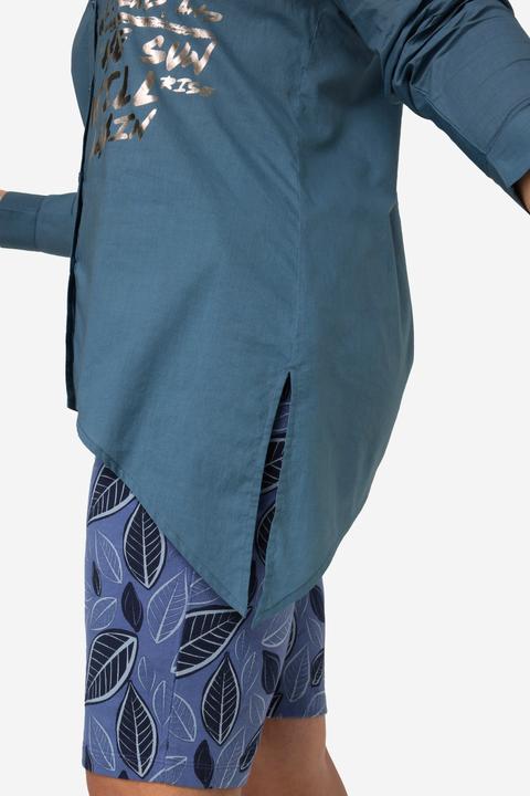 Immagine prodotto Janet & Joyce Hemdbluse, Voile, Seiten-Druck, Langarm, Zipfelsaum (44)