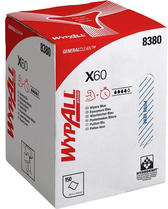 Actual product image Wypall Wipe X-60, made of hydroknit material, 150 wipes, 1-ply (1 pcs.)