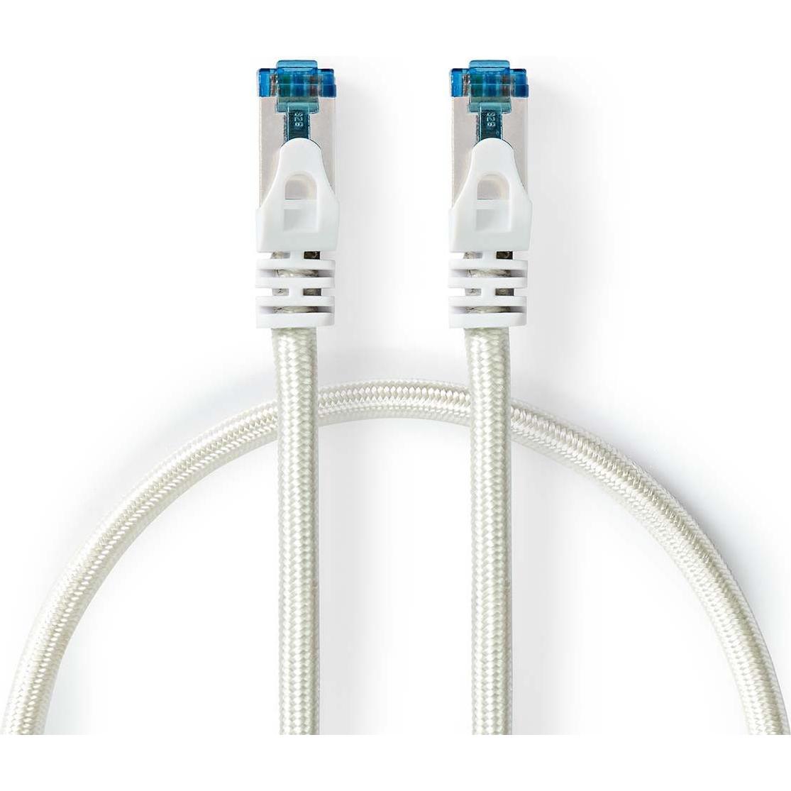 Nedis Cat 6a Kabel S/FTP RJ45 Stecker RJ45 Stecker 3m Snagless Rund Geflochten / PVC S (S/FTP, CAT6, 3 m), Netzwerkkabel