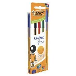 Bic, Penne, Cristal Original Fine Kugelschreiber-Mix 4 Stück (4 x)