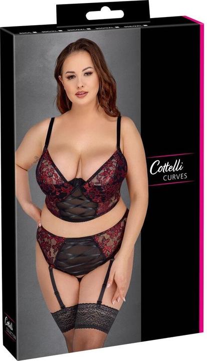 Produktbild Cottelli Collection BH Set schwarz/rot 95D/2XL (95 D)