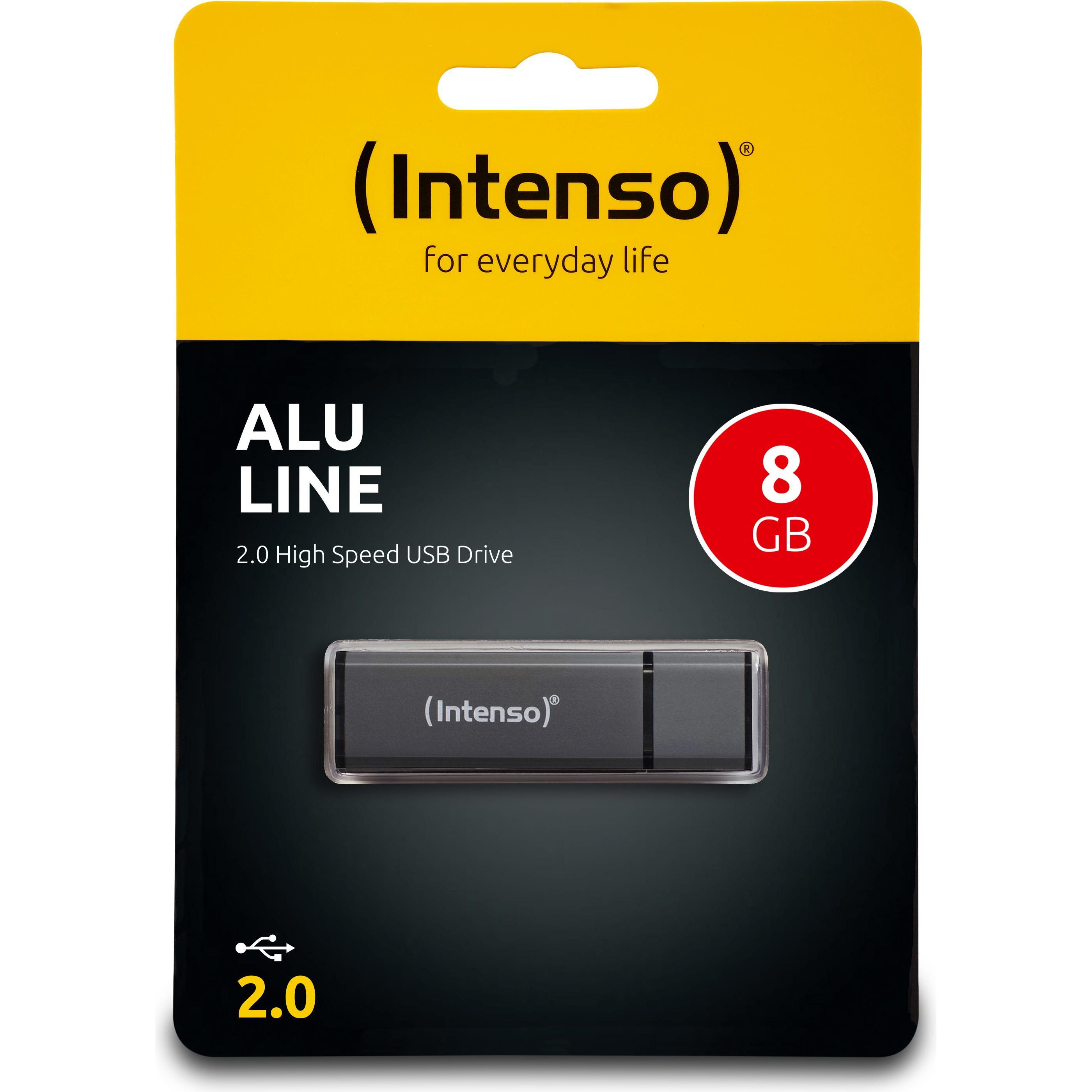 Thumbnail - Intenso Alu Line (8 GB, USB-A, USB 2.0), USB Stick, Schwarz