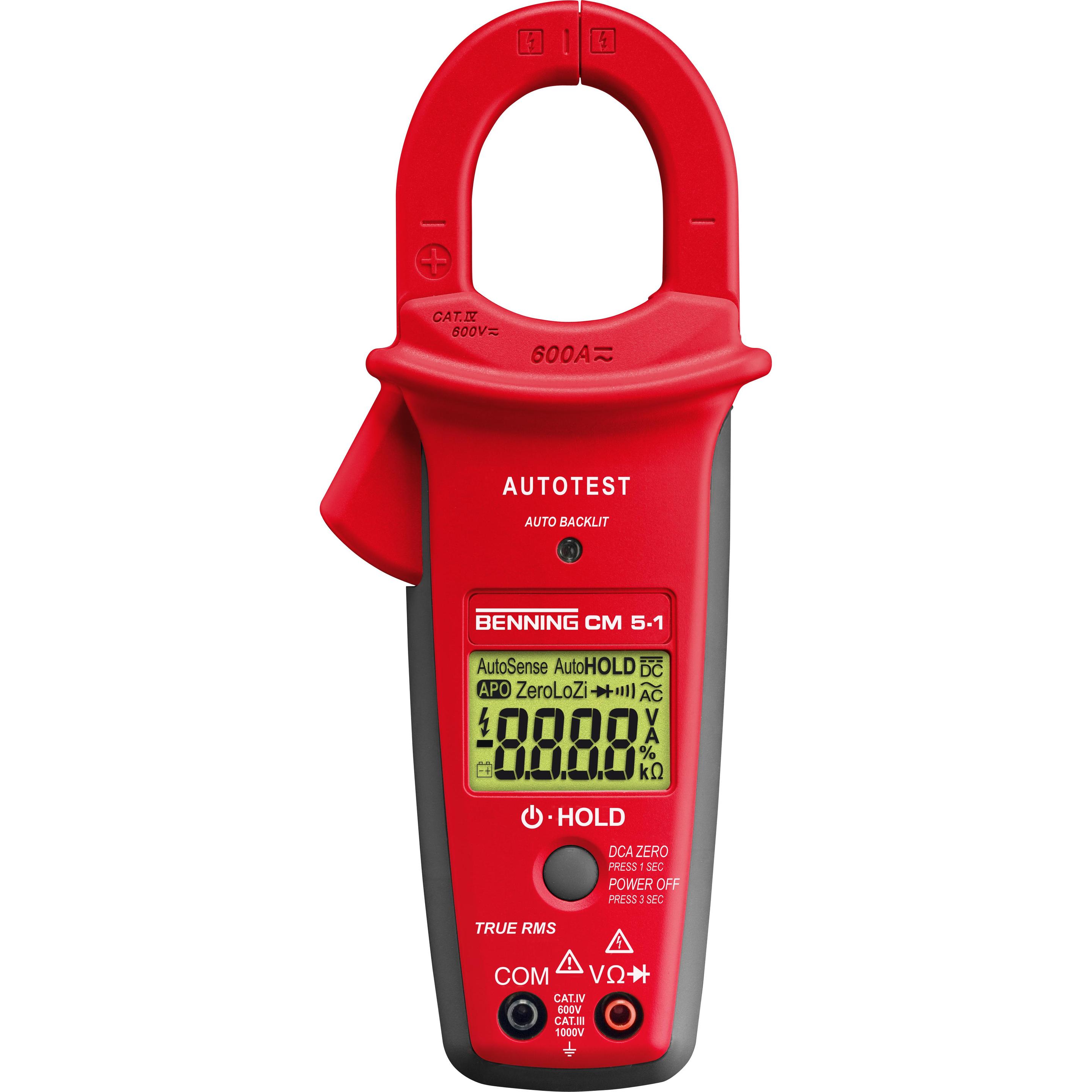 Benning, Multimeter, Stromzange, Hand-Multimeter di (CAT III 1000V, CAT IV 600V)