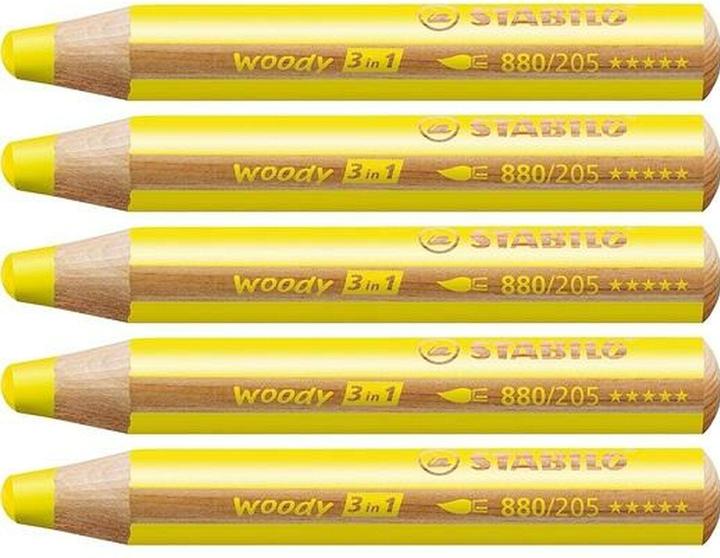 Actual product image STABILO woody 3 in 1 coloured pencil (Yellow, 1 x)