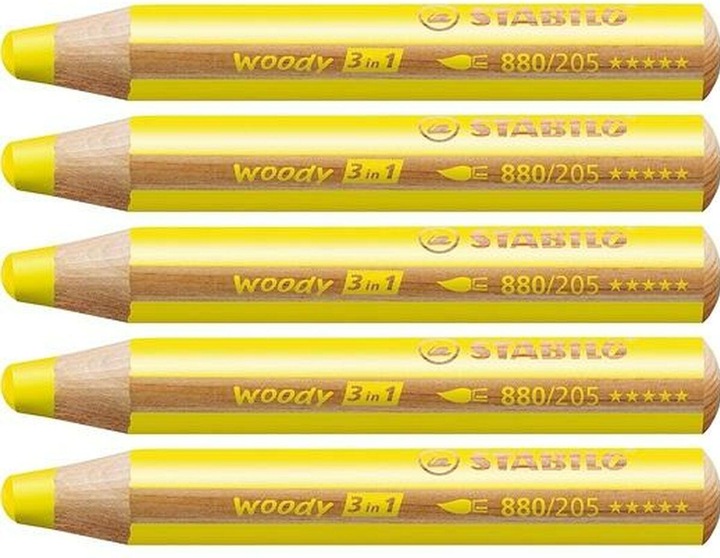 Actual product image STABILO woody 3 in 1 coloured pencil (Yellow, 1 x)