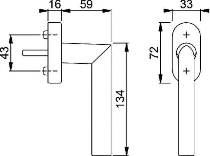 Actual product image Hoppe Window handle F69 32-42 mm