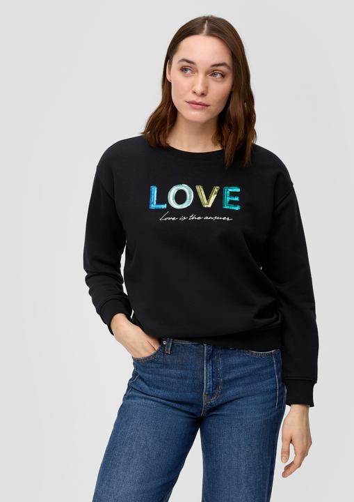 Produktbild s.Oliver Sweatshirt Sweatshirt mit Pailletten-Stickerei (34)
