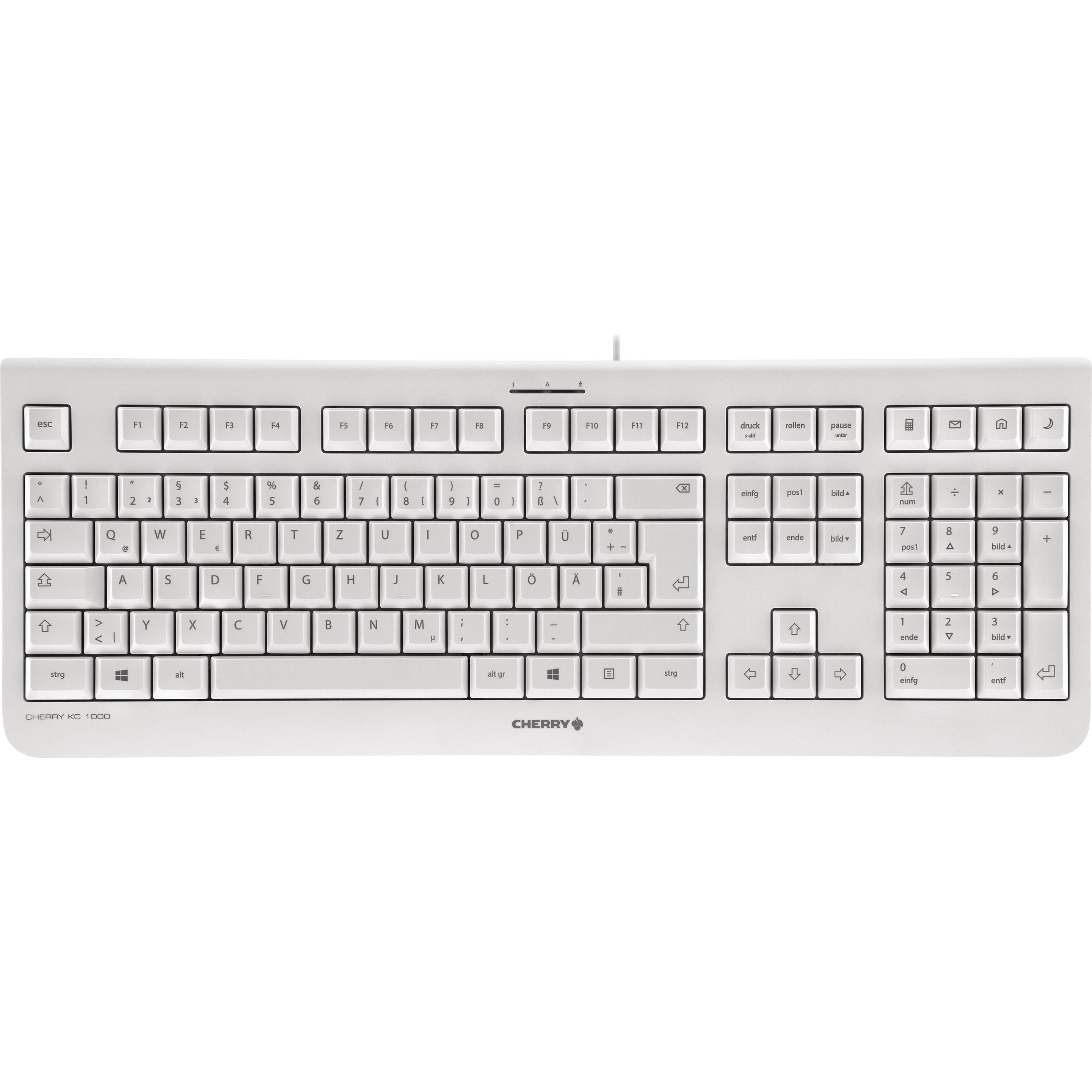 CHERRY KC 1000 (JK-0800EU-0) (US, Kabelgebunden), Tastatur, Grau