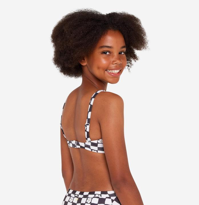 Produktbild Olaian Bikini-Oberteil Mädchen Bustier verstellbar 500 Nora schwarz/weiss (140)