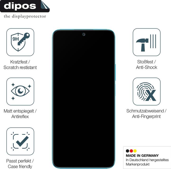 Produktbild Dipos Displayschutz Anti-Shock (2 Stück, Honor 90 Lite)