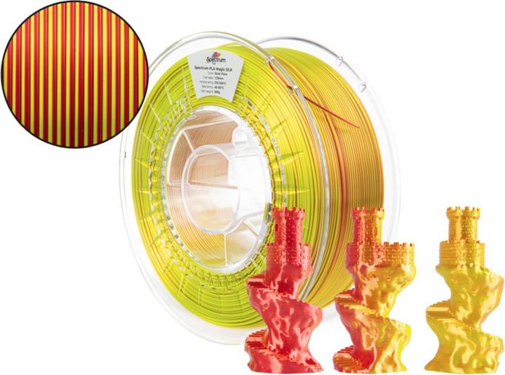 Immagine prodotto Filament · PLA Magic SILK · SOLAR FLARE · 1.75mm · 1kg (PLA, 1.75 mm, 1000 g, Multicolore)