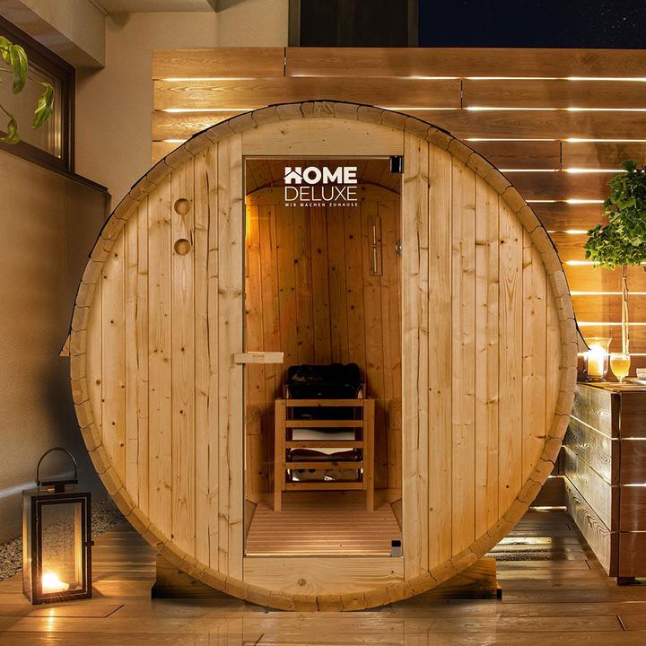 Home Deluxe Sauna extérieur AQUILA L- 195 x 180 cm pour 4 personnes - Sauna avec poêle de 6kW