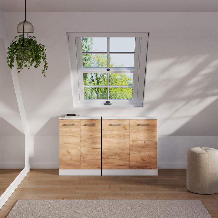 Produktbild Vichy Dachschrägenschrank Rion, Weiss/Goldkraft Eiche, mit 2 Türen (46 x 46 x 81.60 cm)