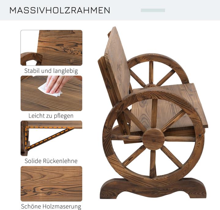 Immagine prodotto Outsunny Panchina da giardino con design a ruota di carro