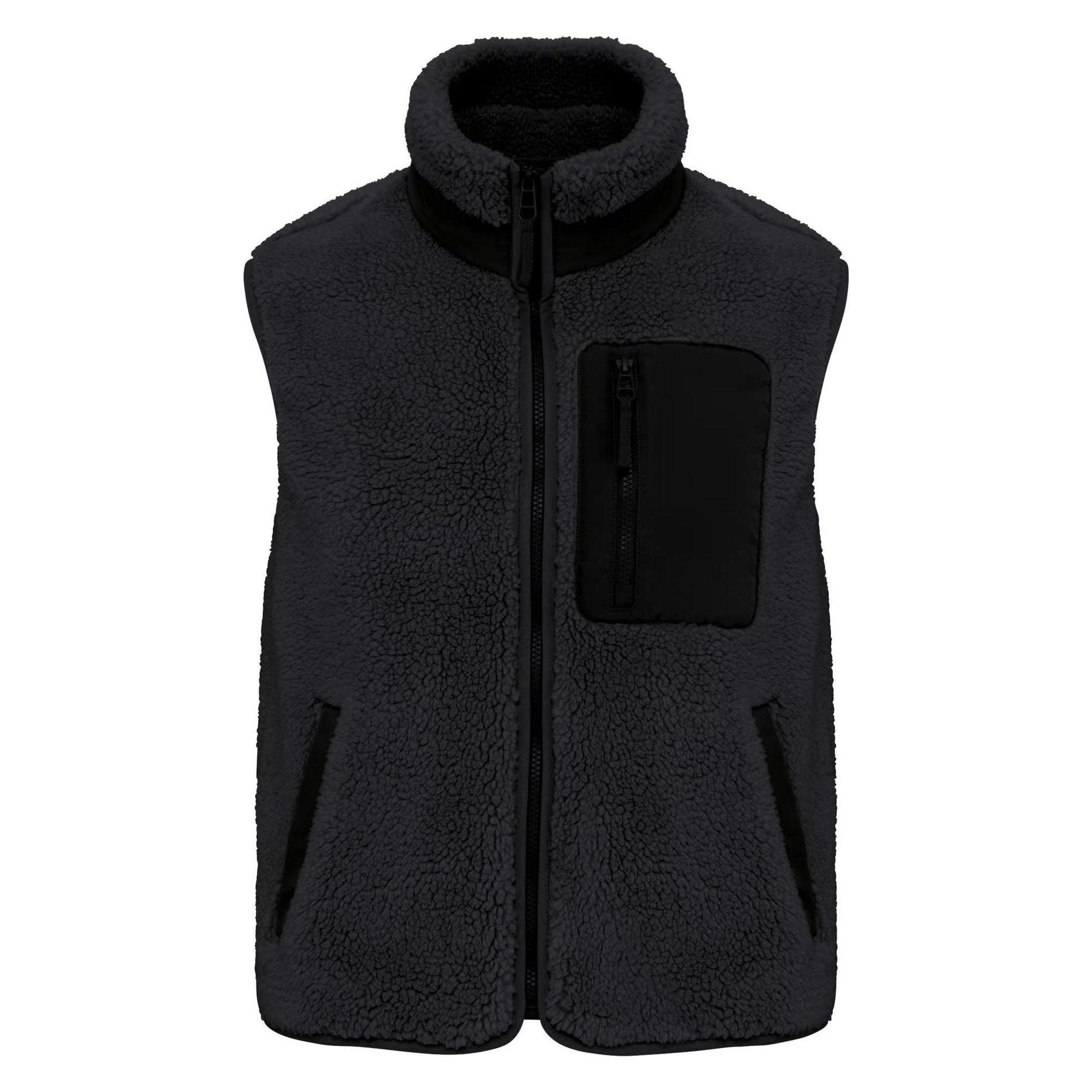 Native Spirit, Unisex, Westen, Weste Aus Recyceltem Sherpa Ohne Ärmel, Schwarz, (Xxl)