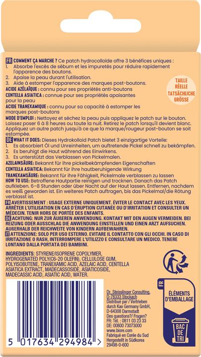 Valeurs nutritives et ingrédients Bioré Anti-Pickel (1 ml)