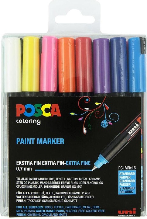 Actual product image Posca PC-1MR Fineliner brand (Assorted colours, 0.70 mm, 16 x)