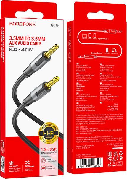 Immagine prodotto Borofone Cavo audio da 3,5 mm a 3,5 mm BL19 Creator, 1 m, nero