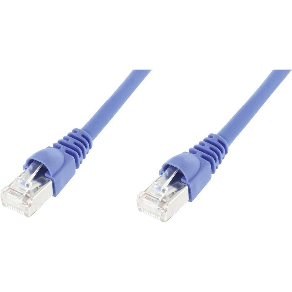 Thumbnail - Telegärtner Patchkabel, Kat.6A (tief), S/FTP, 3.0 m, blau halogenfrei, Folienpaar- und Gesamtgeflechtschirmung (S/FTP, C...