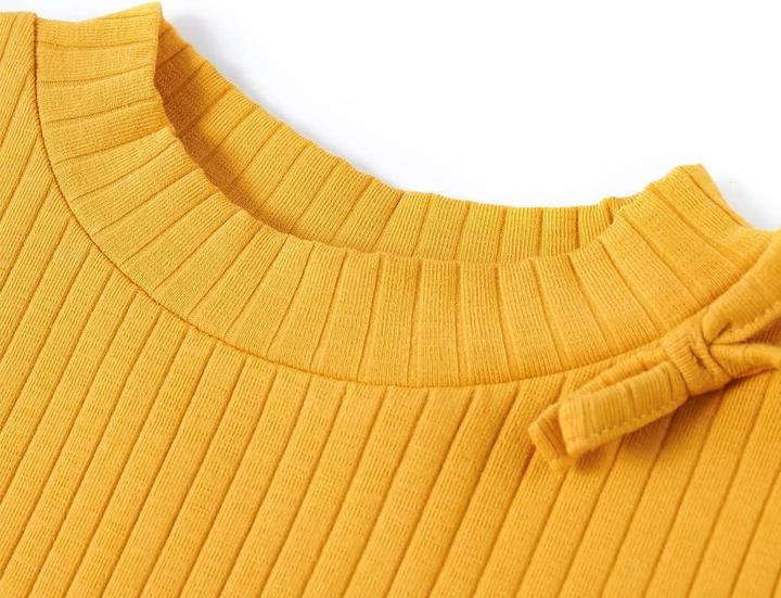 Immagine prodotto vidaXL Camicia da bambino a maniche lunghe ocra 116, materiale: 95% cotone. 5 (116)