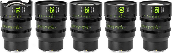 Produktbild Nisi ATHENA PRIME Full Frame Cinema Lens Kit – 14mm, 25mm, 35mm, 50mm, 85mm + Case (E Mount, No Drop) (Sony E, Vollformat)