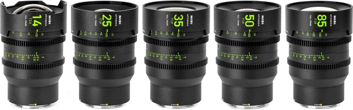 Produktbild Nisi ATHENA PRIME Full Frame Cinema Lens Kit – 14mm, 25mm, 35mm, 50mm, 85mm + Case (E Mount, No Drop) (C-Mount)