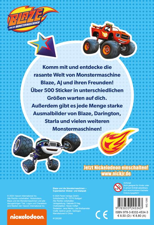 Produktbild Panini Blaze und die Monstermaschinen: Superstarker Sticker- und Malspass