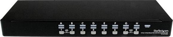 Produktbild StarTech 16 Port 1HE USB VGA KVM Switch mit OSD zur Rack-Montage - 16-fach Rackmount KVM Umschalter - Schwarz